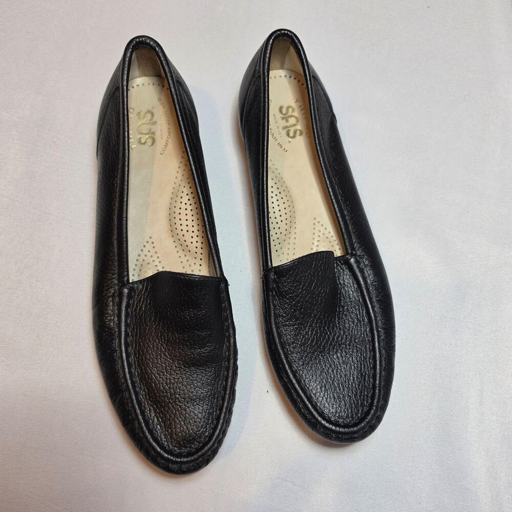 SAS Tripad Comfort Shoes Womens Size 9 N Black Leather Loafer Slip On Casual